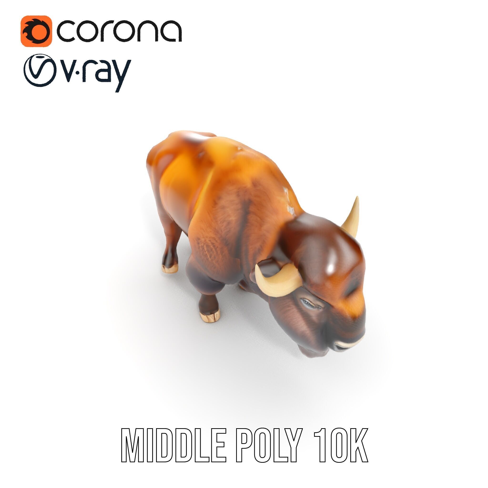 Majestic Bison D Model Pack for Wildlife Simulations Low-poly 3D model_13