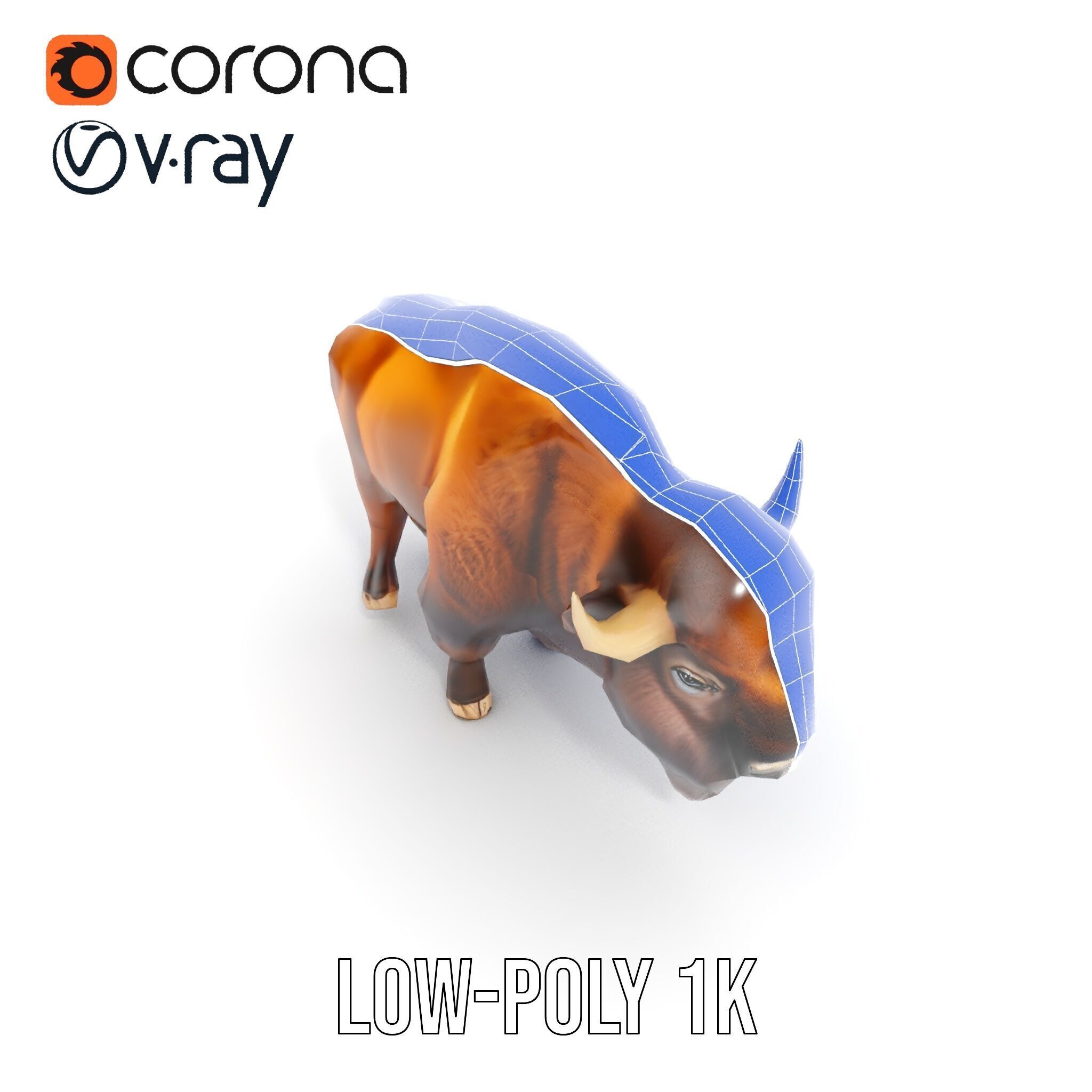 Majestic Bison D Model Pack for Wildlife Simulations Low-poly 3D model_17