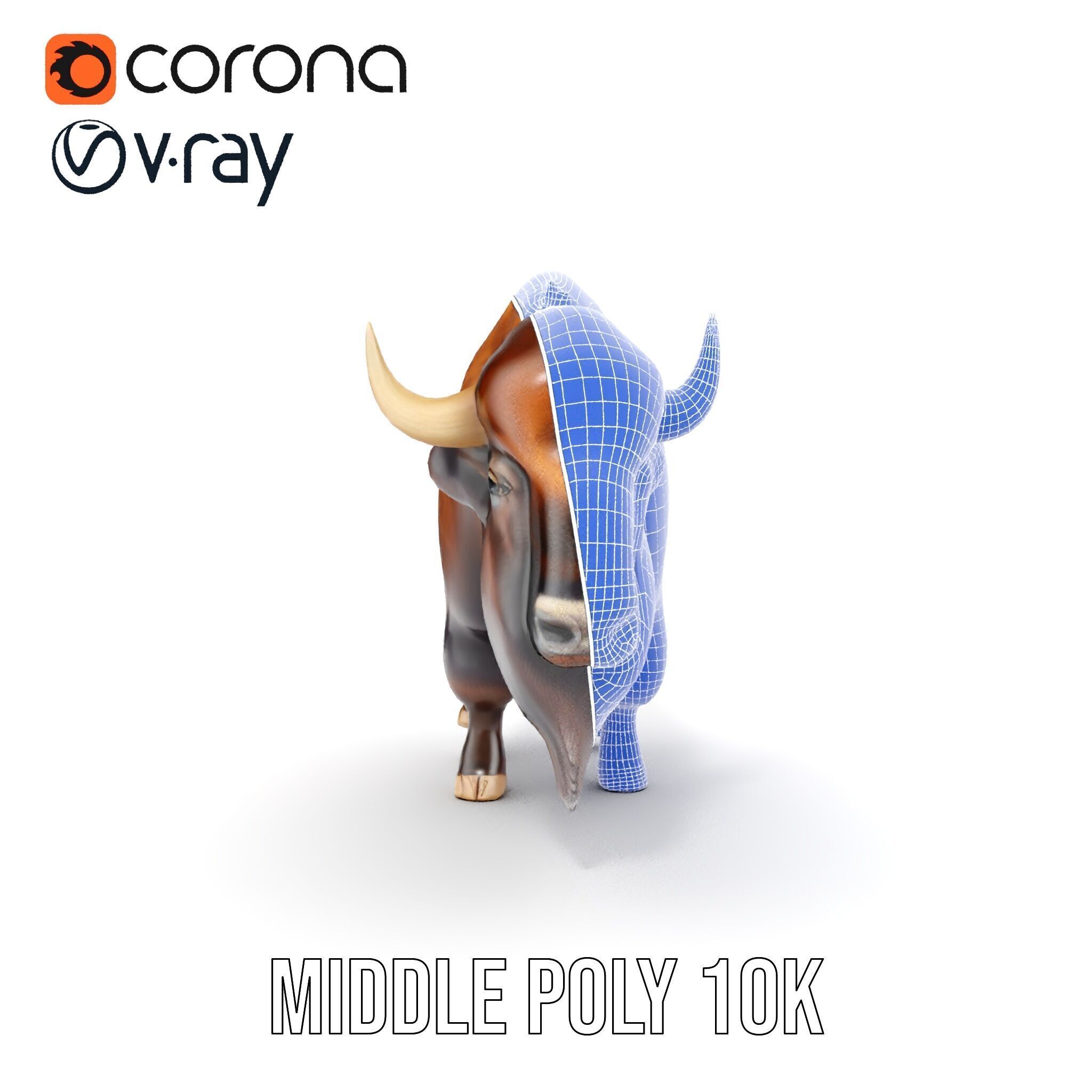 Majestic Bison D Model Pack for Wildlife Simulations Low-poly 3D model_26