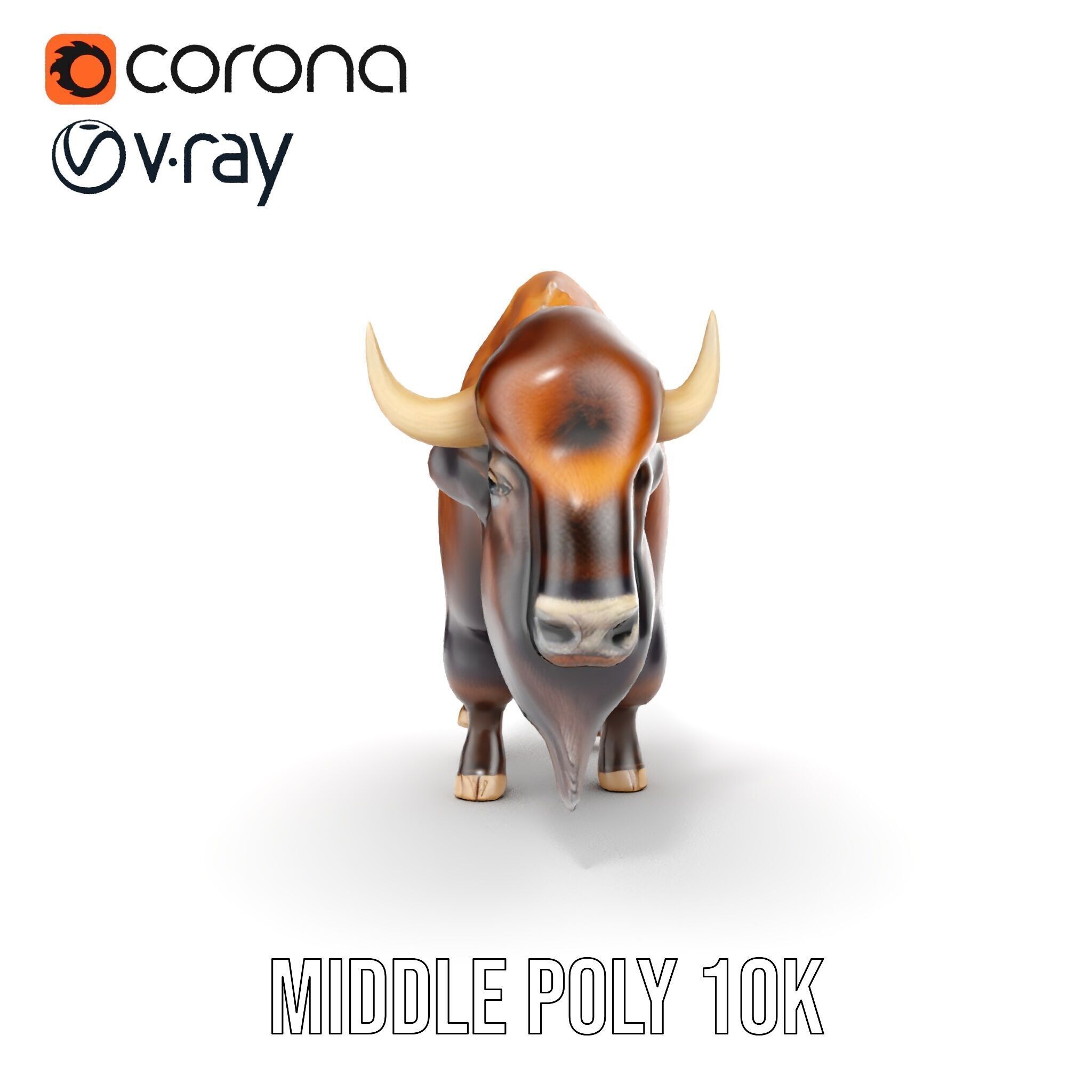 Majestic Bison D Model Pack for Wildlife Simulations Low-poly 3D model_10