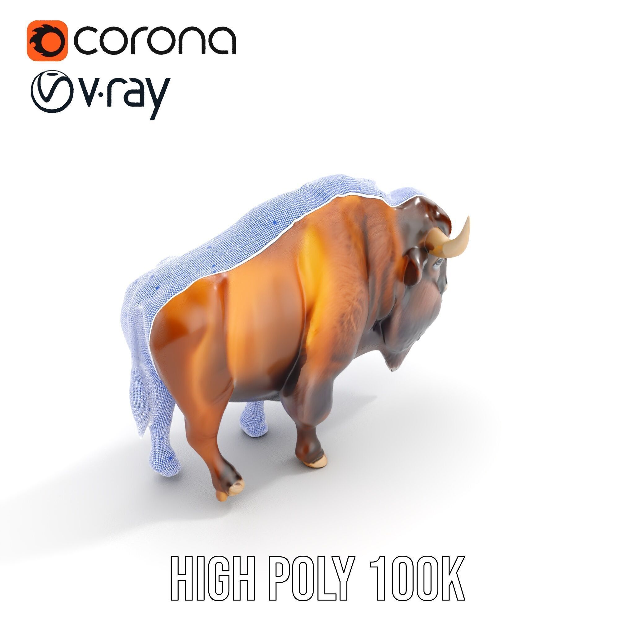 Majestic Bison D Model Pack for Wildlife Simulations Low-poly 3D model_28