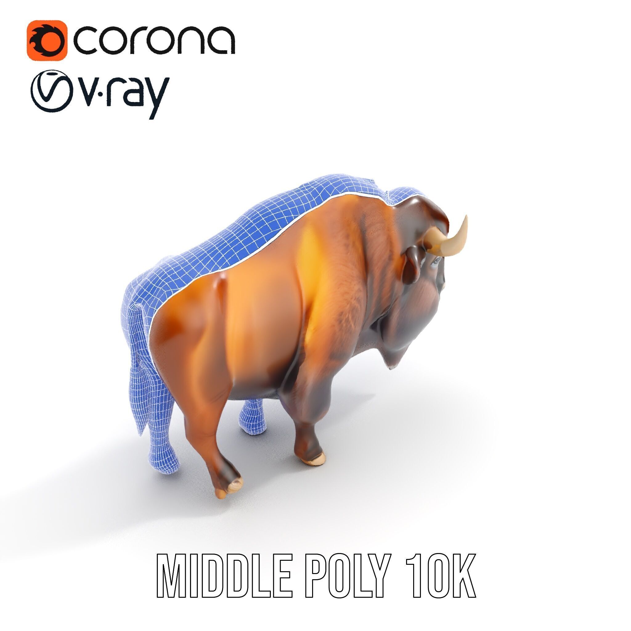 Majestic Bison D Model Pack for Wildlife Simulations Low-poly 3D model_23