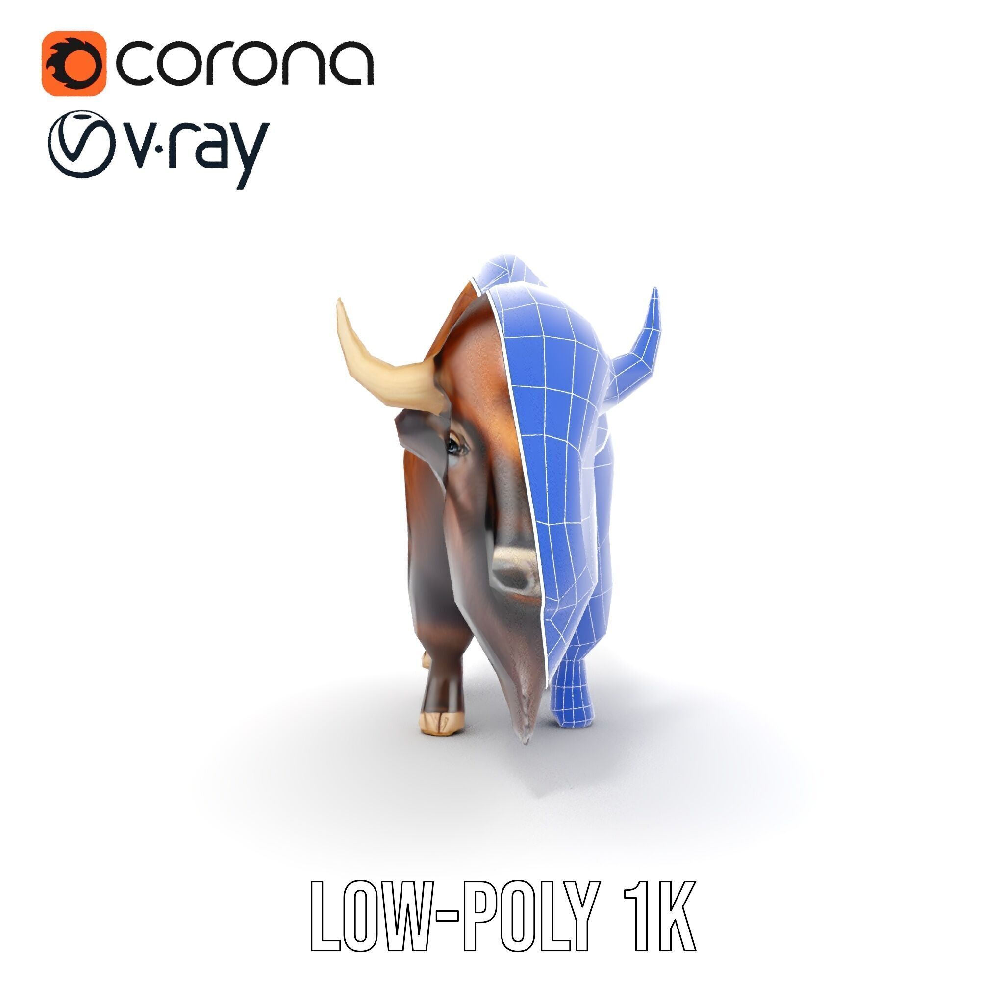 Majestic Bison D Model Pack for Wildlife Simulations Low-poly 3D model_32