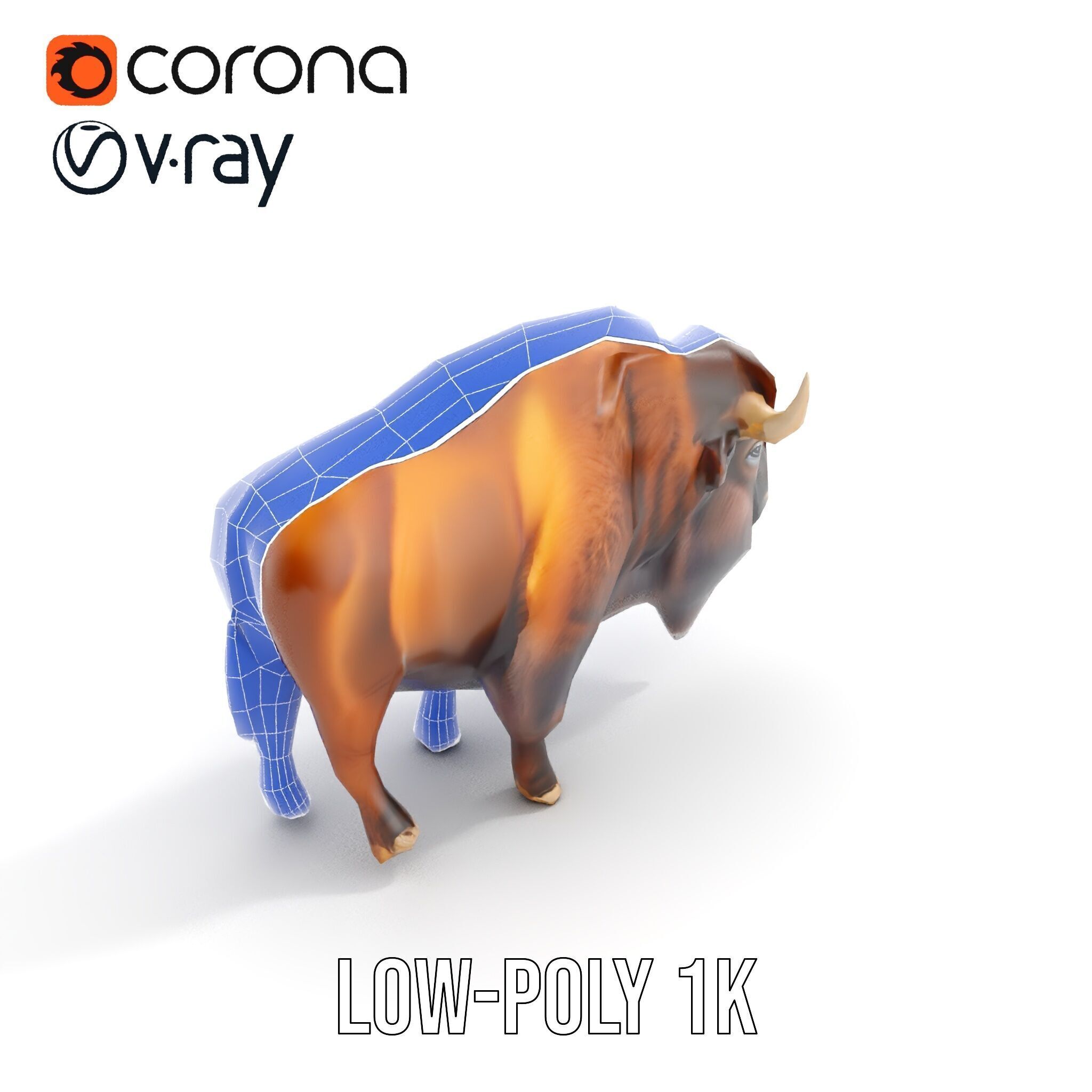 Majestic Bison D Model Pack for Wildlife Simulations Low-poly 3D model_19