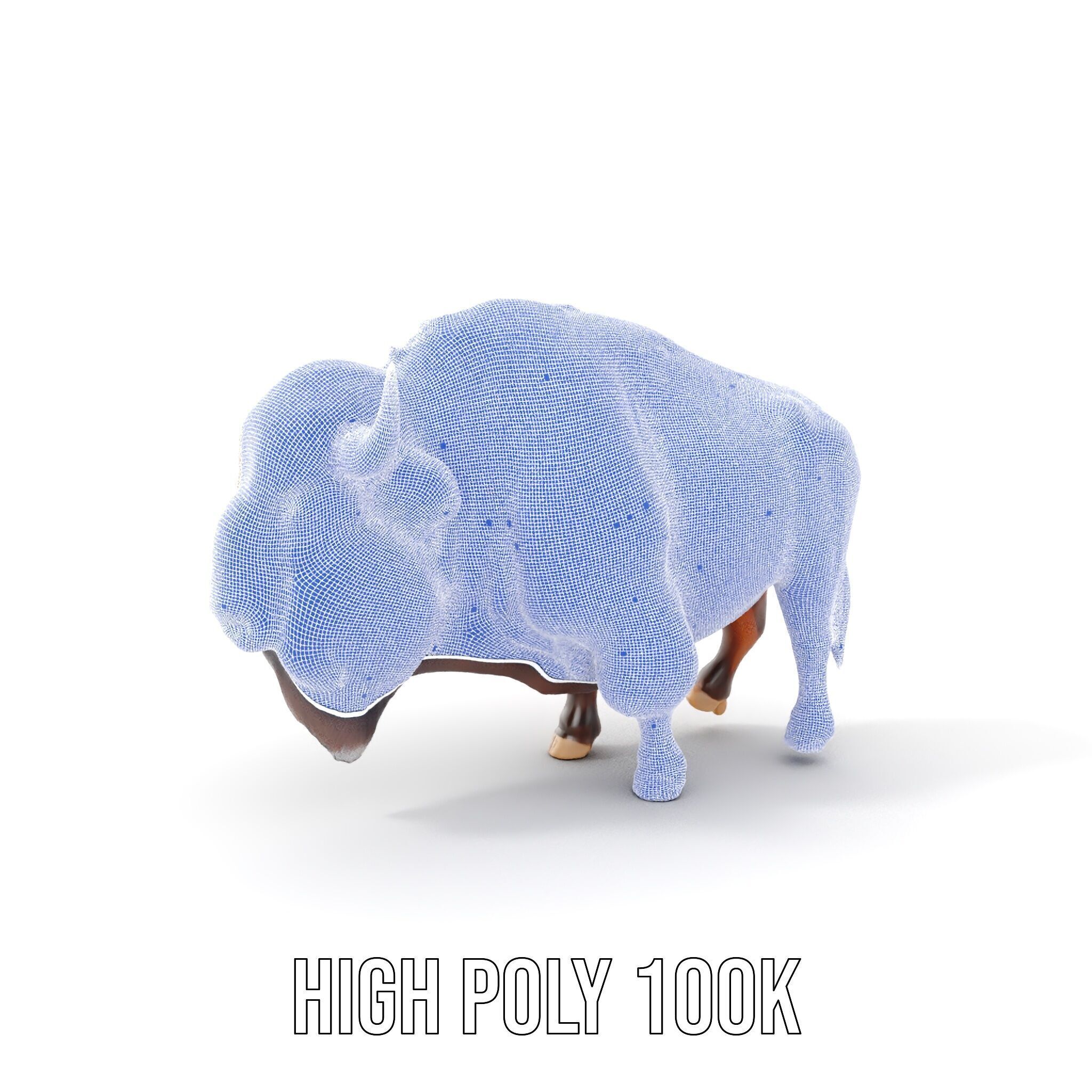 Majestic Bison D Model Pack for Wildlife Simulations Low-poly 3D model_5