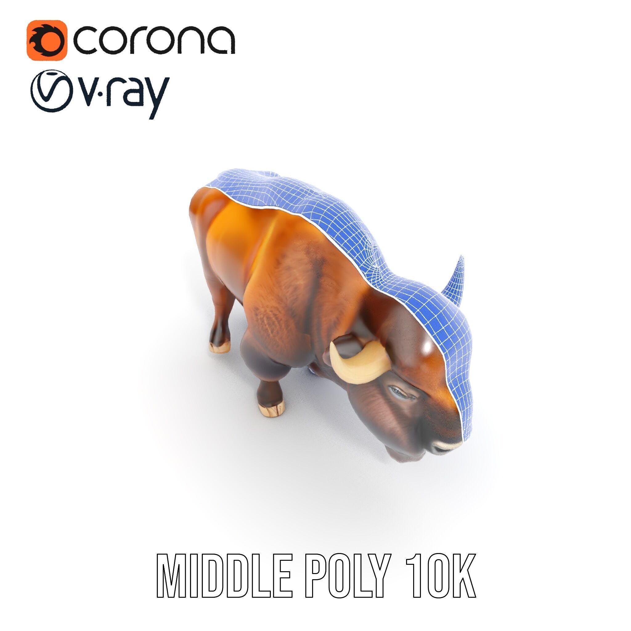 Majestic Bison D Model Pack for Wildlife Simulations Low-poly 3D model_31