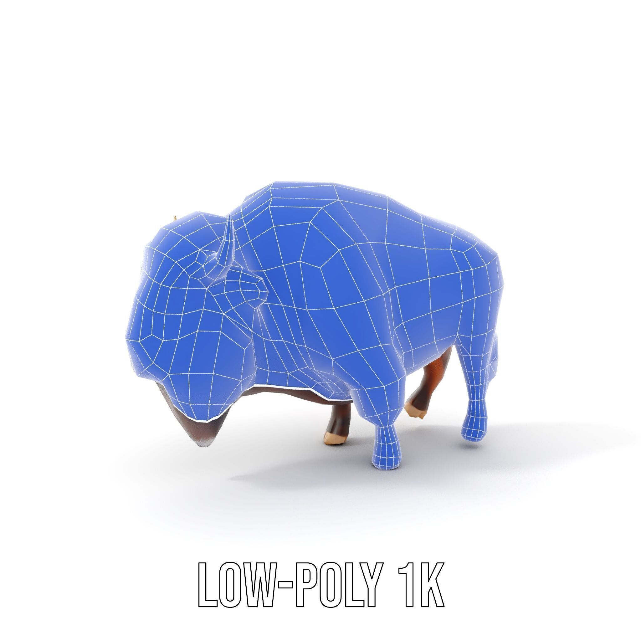 Majestic Bison D Model Pack for Wildlife Simulations Low-poly 3D model_24