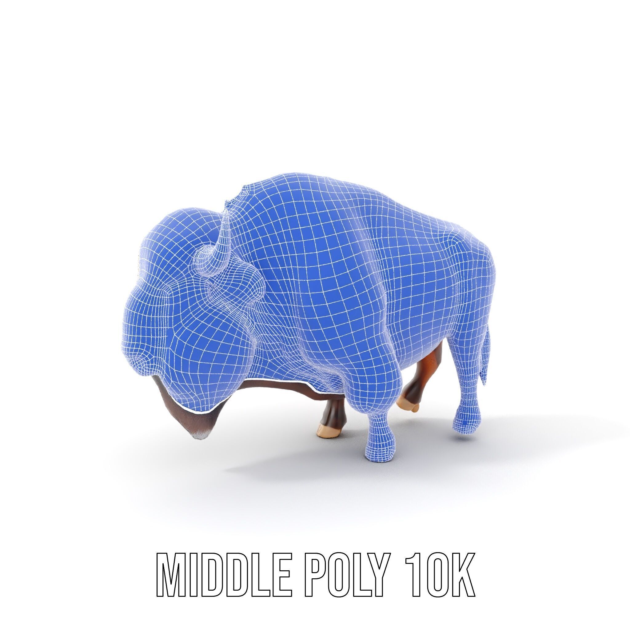 Majestic Bison D Model Pack for Wildlife Simulations Low-poly 3D model_18