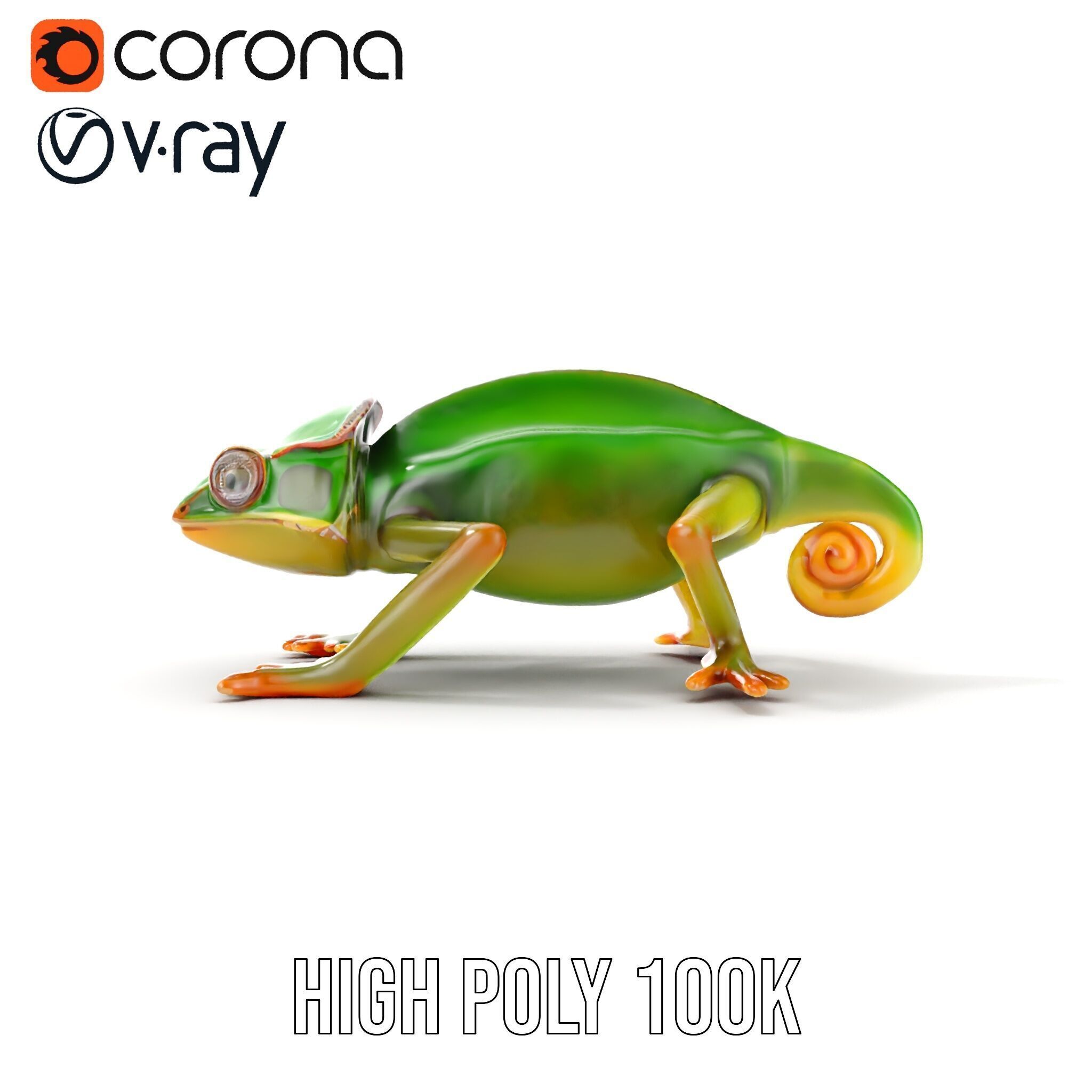 Chameleon Reptile Model Pack for Versatile D Use Low-poly 3D model_26