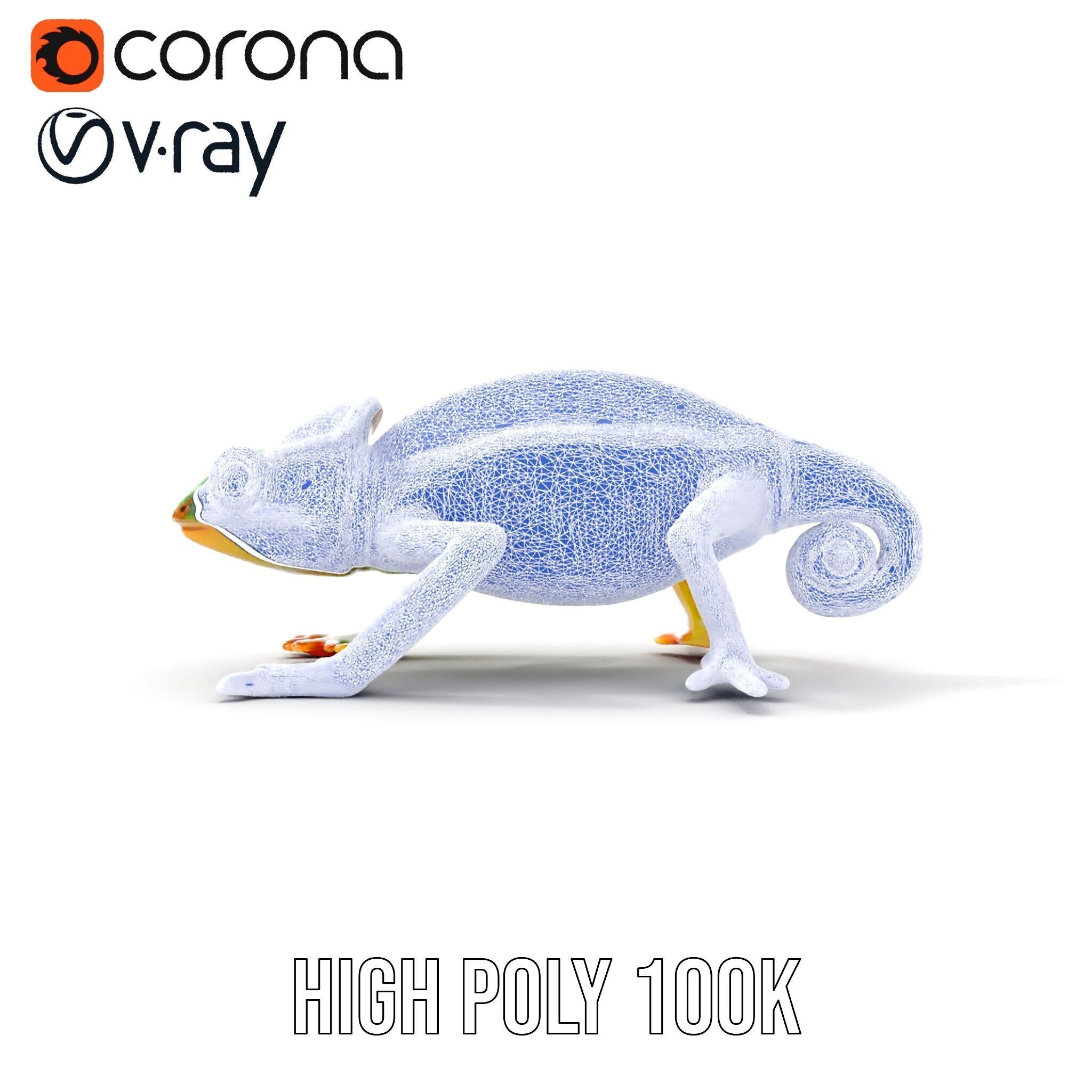 Chameleon Reptile Model Pack for Versatile D Use Low-poly 3D model_24