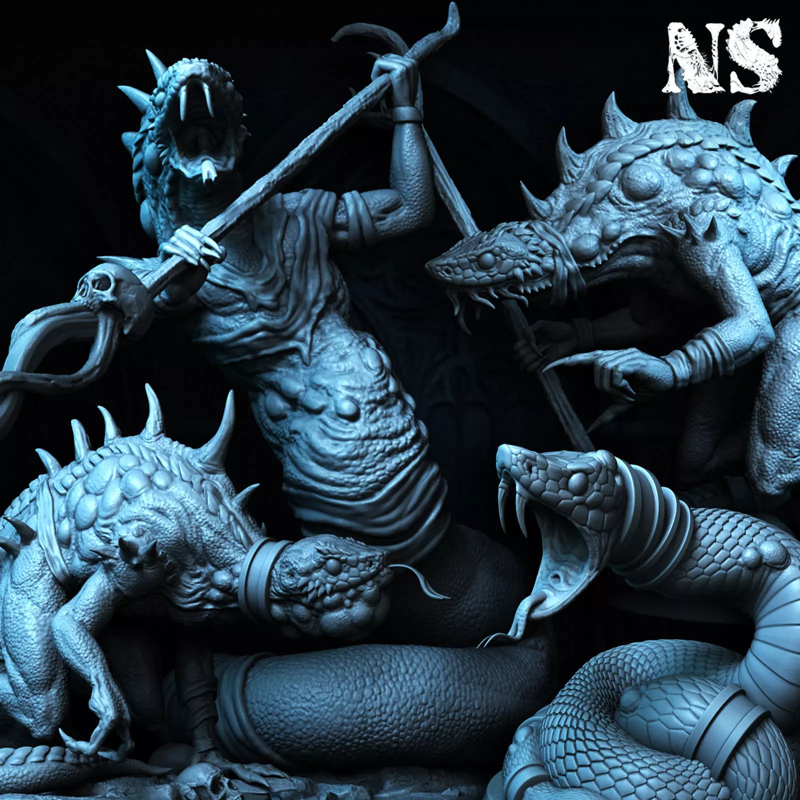 Serpent People x4 3D print model_0