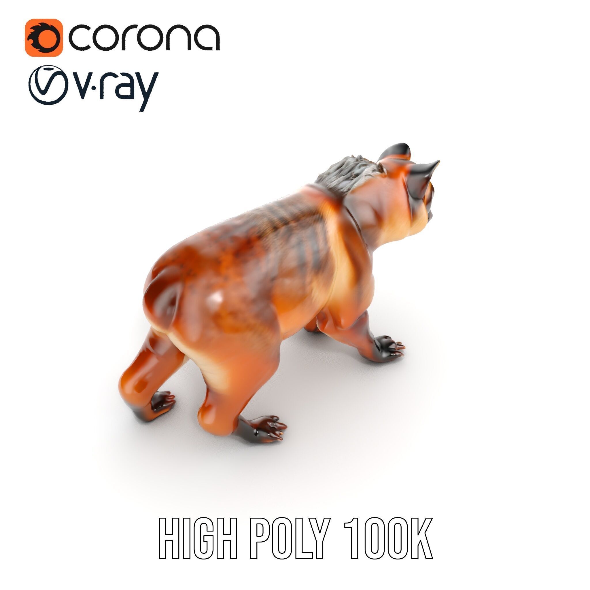 Realistic Canine Model Pack Low-poly 3D model_31