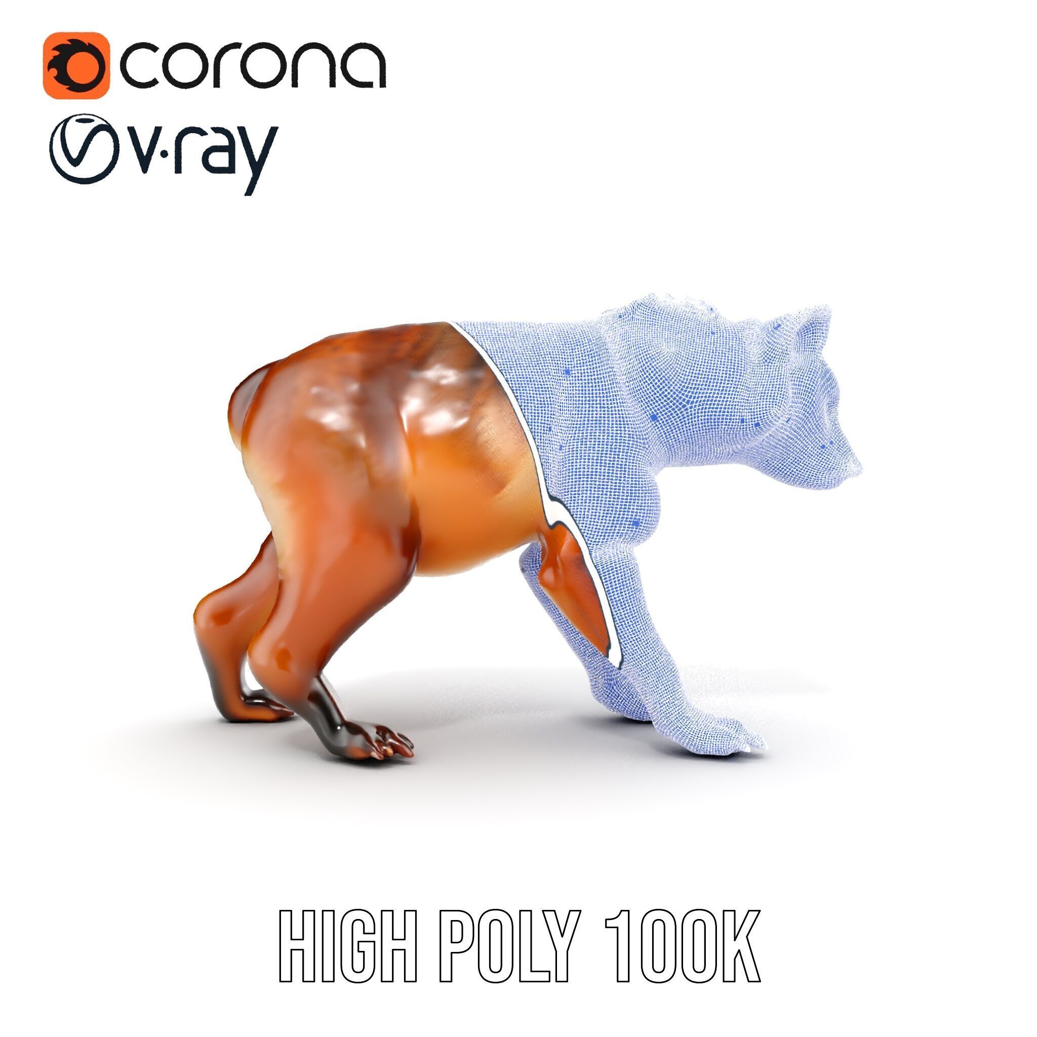 Realistic Canine Model Pack Low-poly 3D model_34