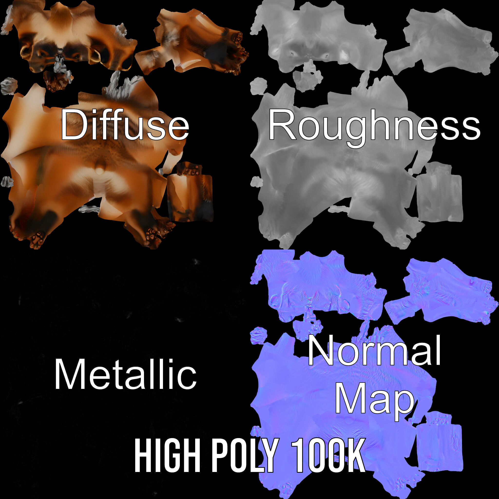 Realistic Canine Model Pack Low-poly 3D model_4