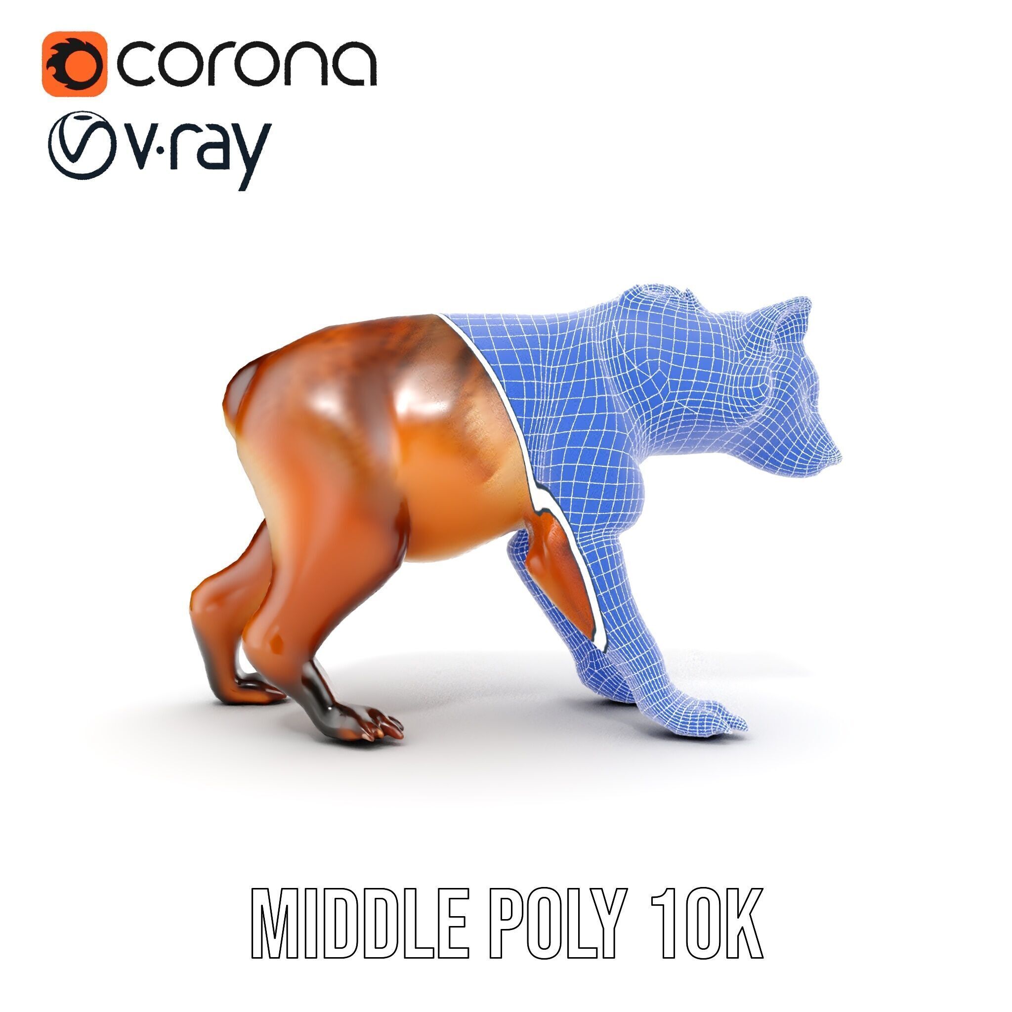 Realistic Canine Model Pack Low-poly 3D model_23