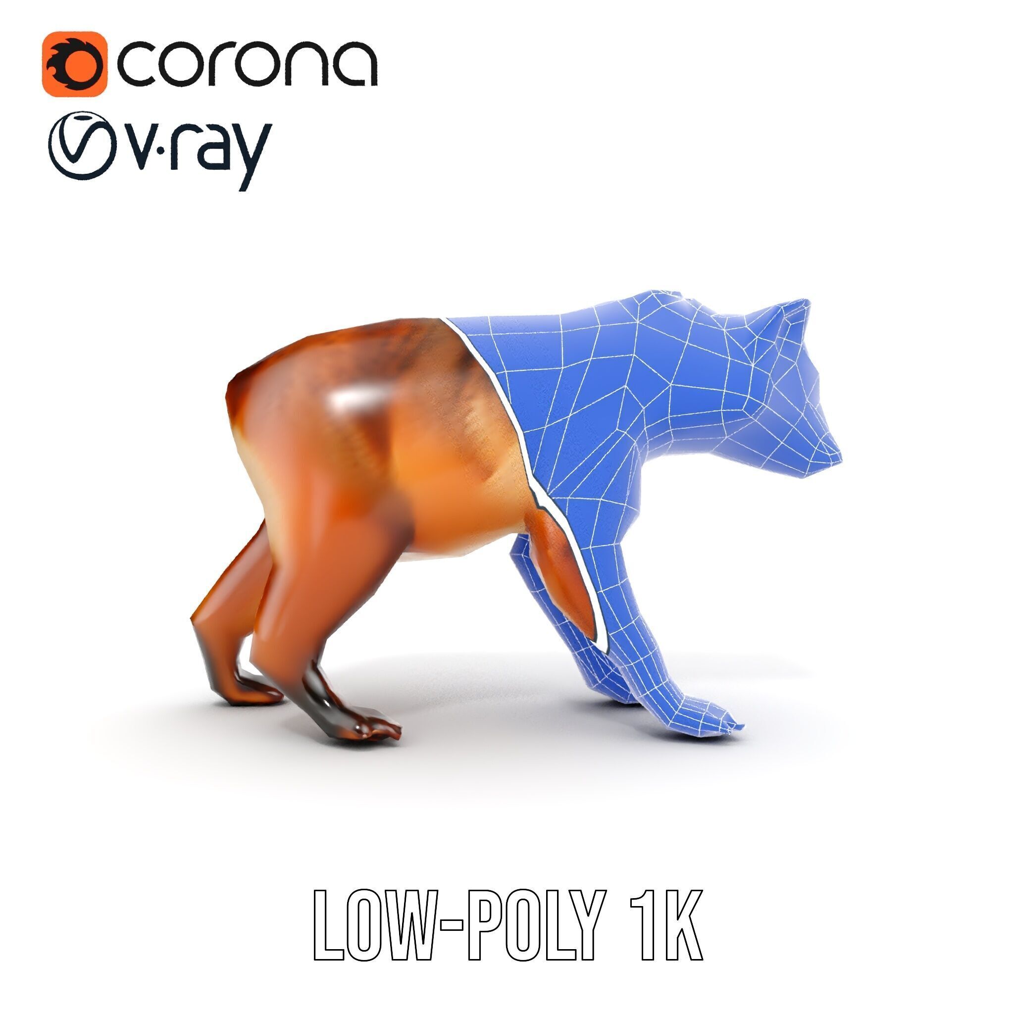 Realistic Canine Model Pack Low-poly 3D model_24