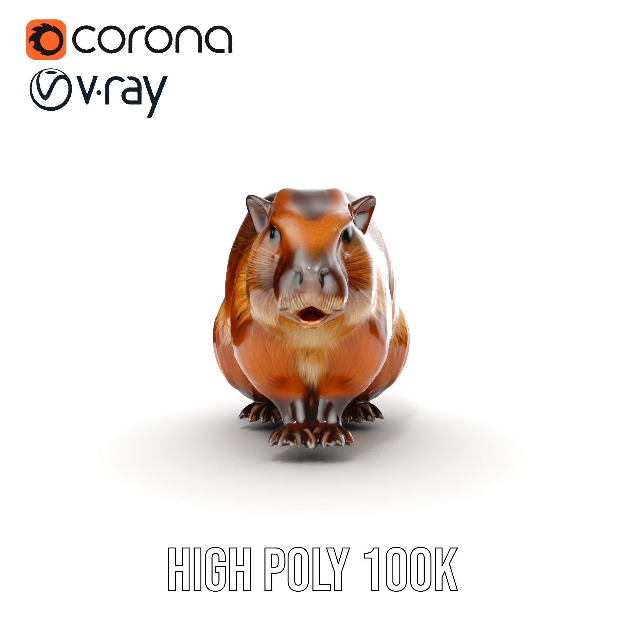 Beaver Model Pack with Detailed Fur Texture Low-poly 3D model_35