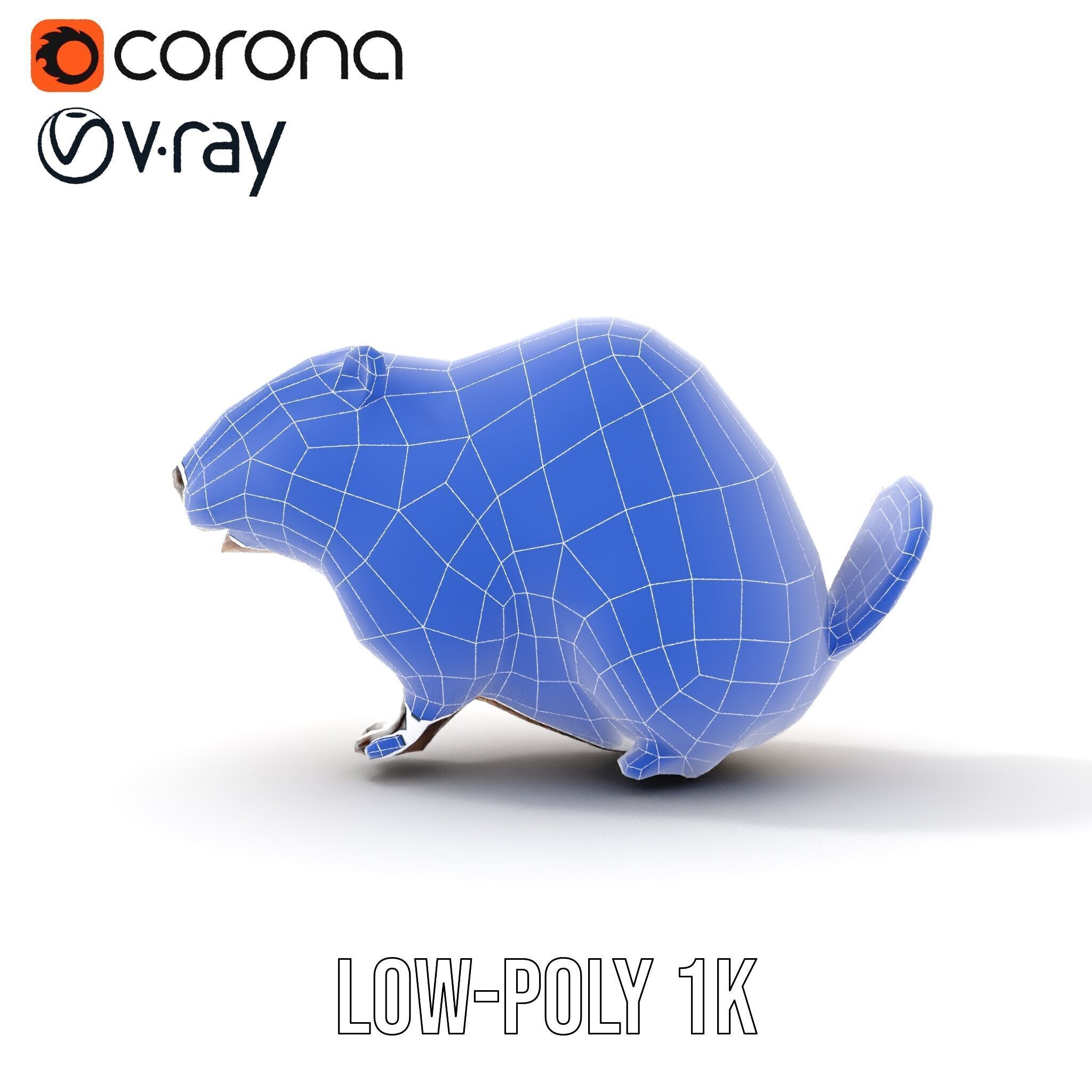 Beaver Model Pack with Detailed Fur Texture Low-poly 3D model_31