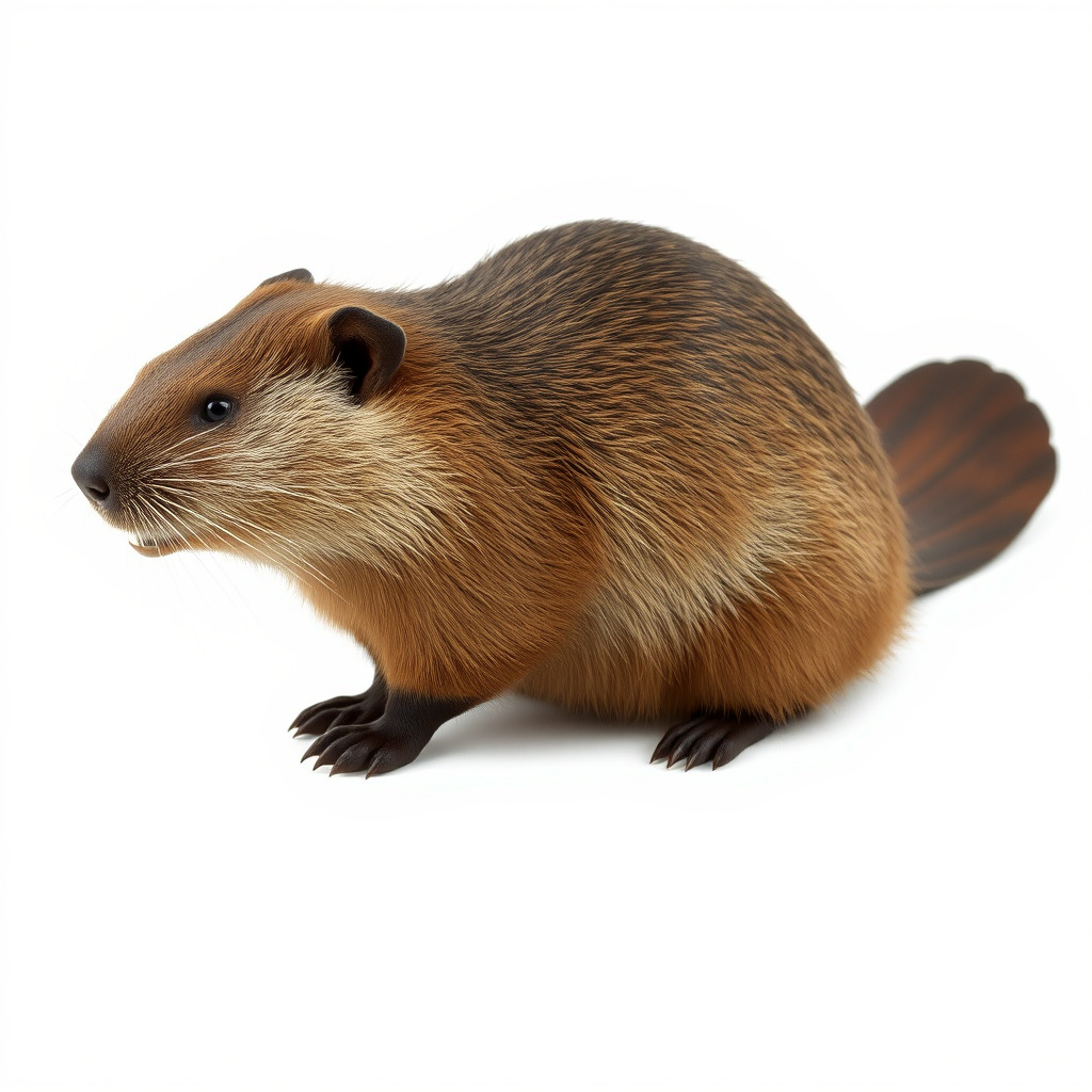 Beaver Model Pack with Detailed Fur Texture Low-poly 3D model_2