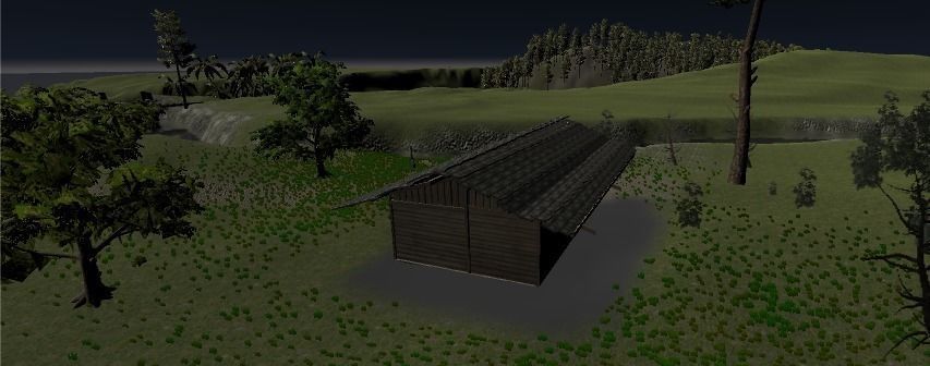 HOuse cabin in woods at night 3D model_2