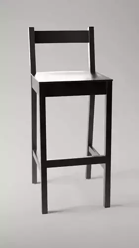 Scandinavian Wooden Chair Minimalist Dining Furniture 3D Model