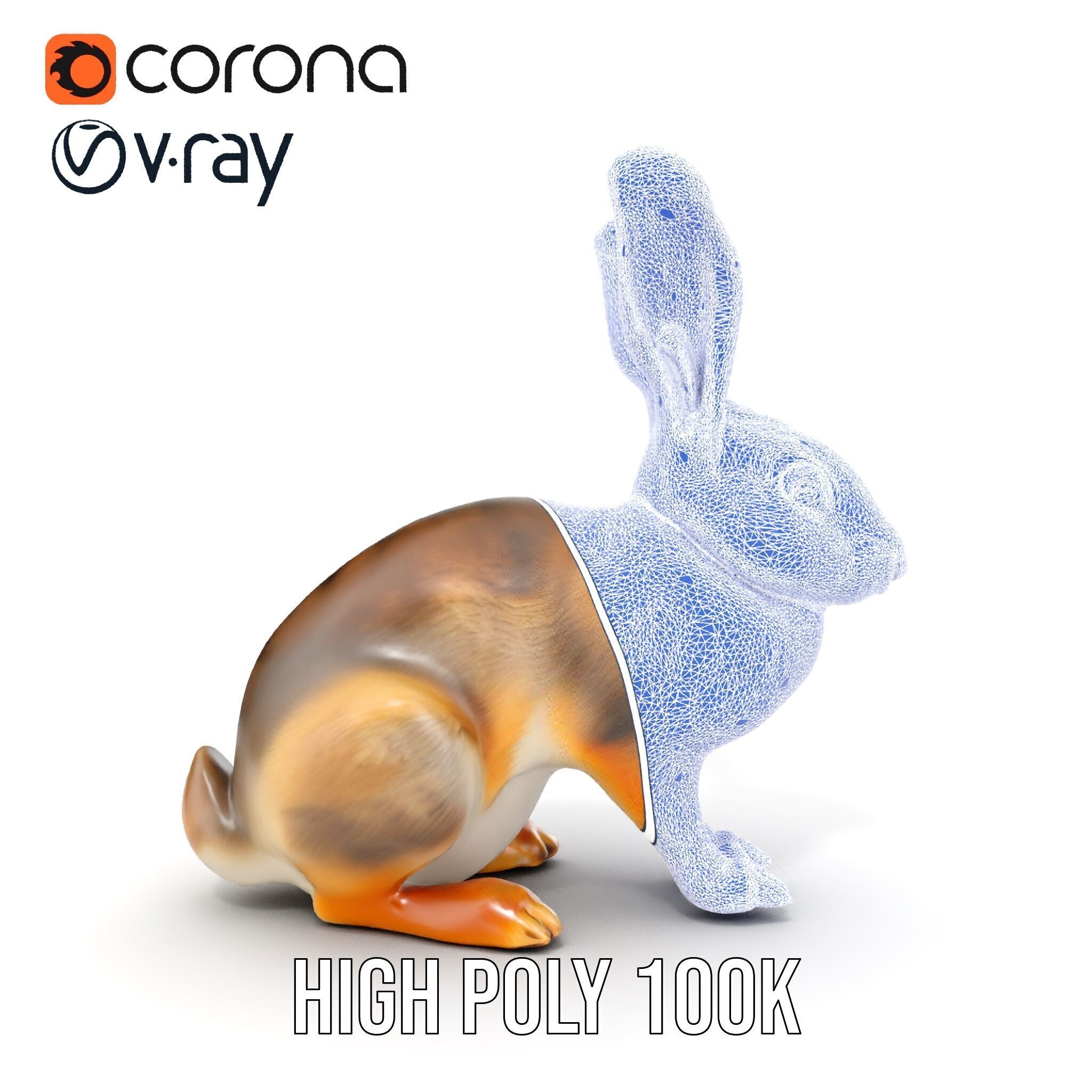 Realistic Rabbit Model Pack for D Rendering and Animation Low-poly 3D model_26