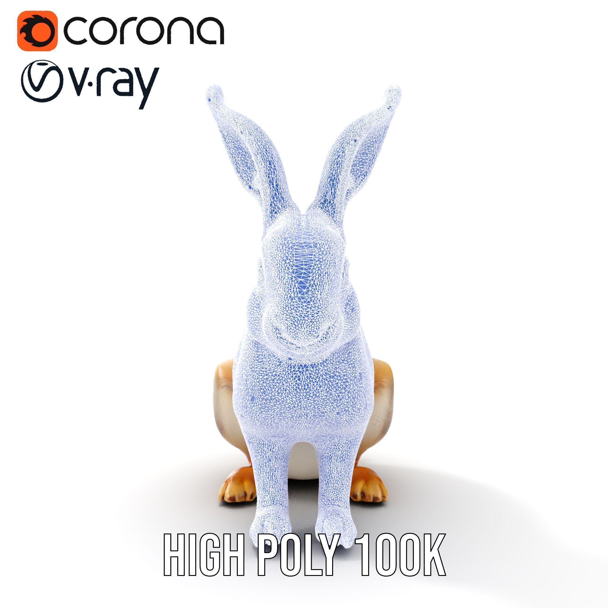 Realistic Rabbit Model Pack for D Rendering and Animation Low-poly 3D model_16