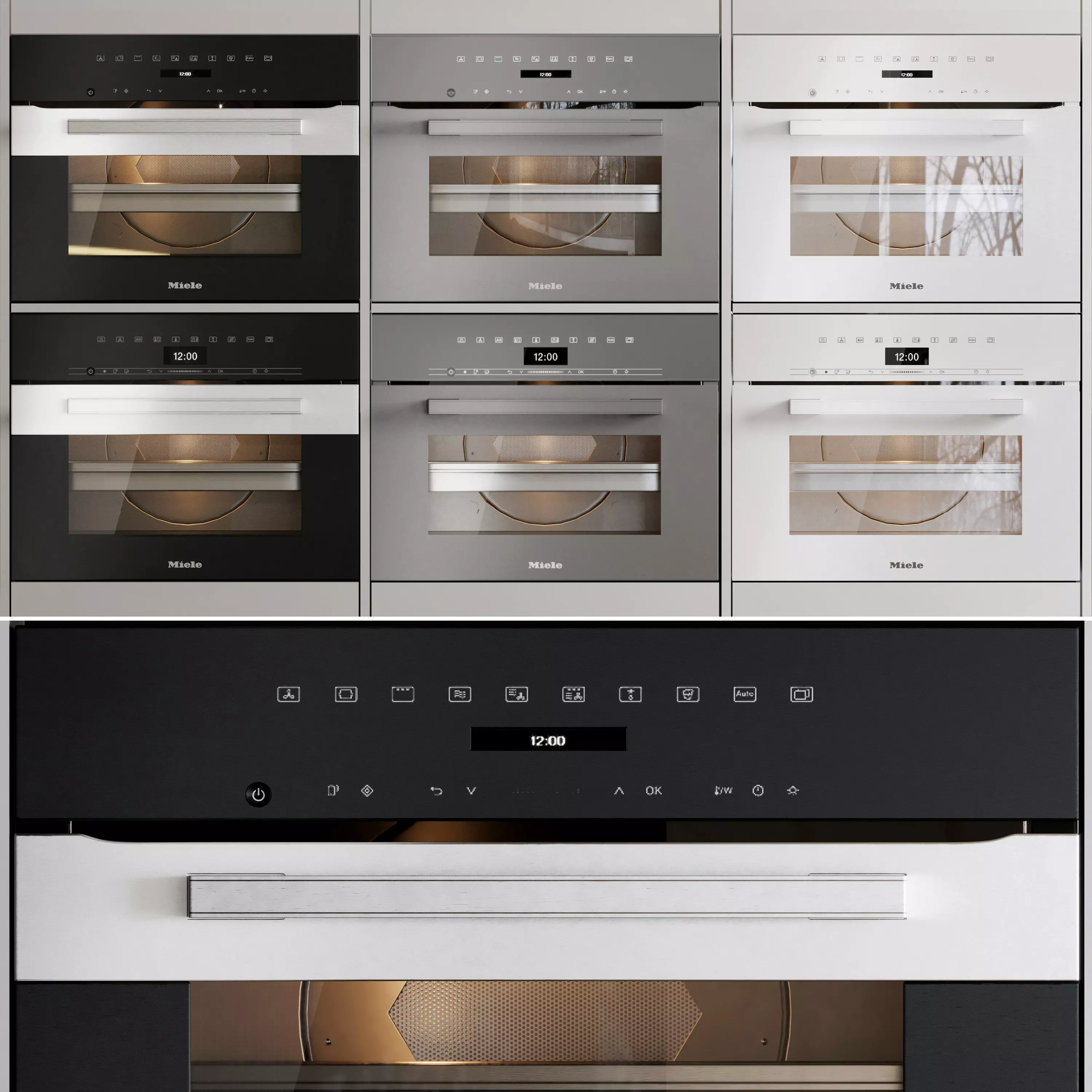 Miele Oven H 7240-60 and Combi-Steam Oven Low-poly 3D model