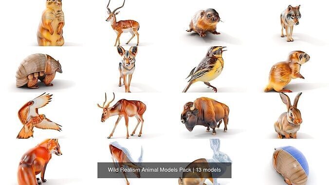Wild Realism Animal Models Pack 3D Model Collection