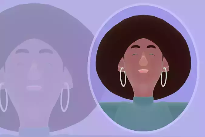 Stylized 3D Female Afro Girl Character - Cartoon Urban Woman 