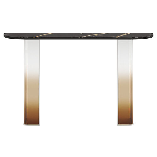  Litfad - Trendy Stone Console Table with Two-sided Pedestal 3D model