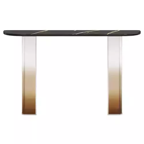  Litfad - Trendy Stone Console Table with Two-sided Pedestal