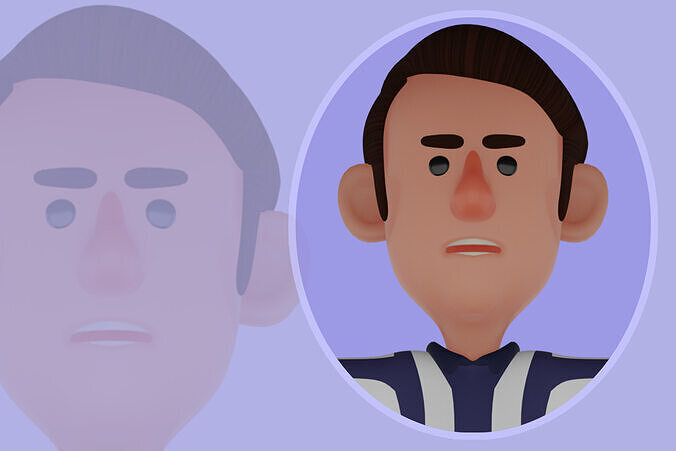 Stylized 3D Male Referee Character - Cartoon Sports Umpire Model 3D model