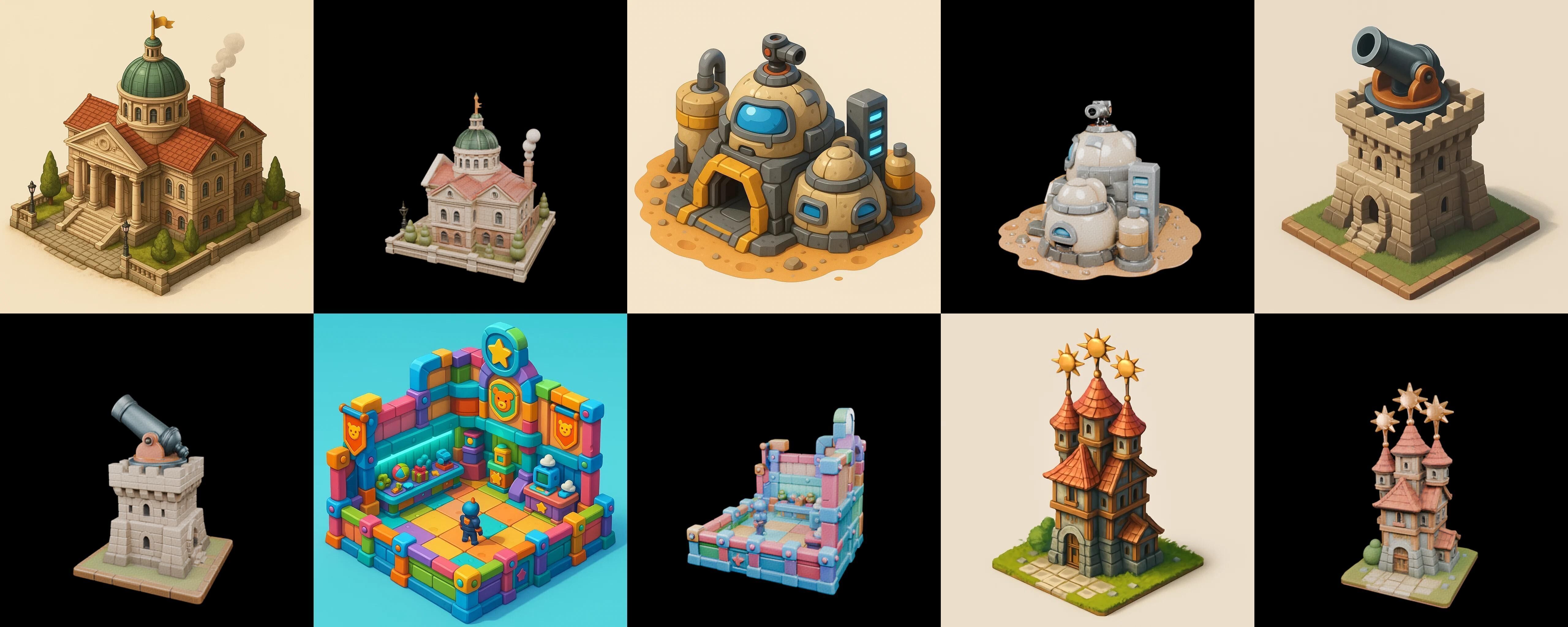 Building Of Empire bundle 9 pack 100 glb Low-poly 3D model_18