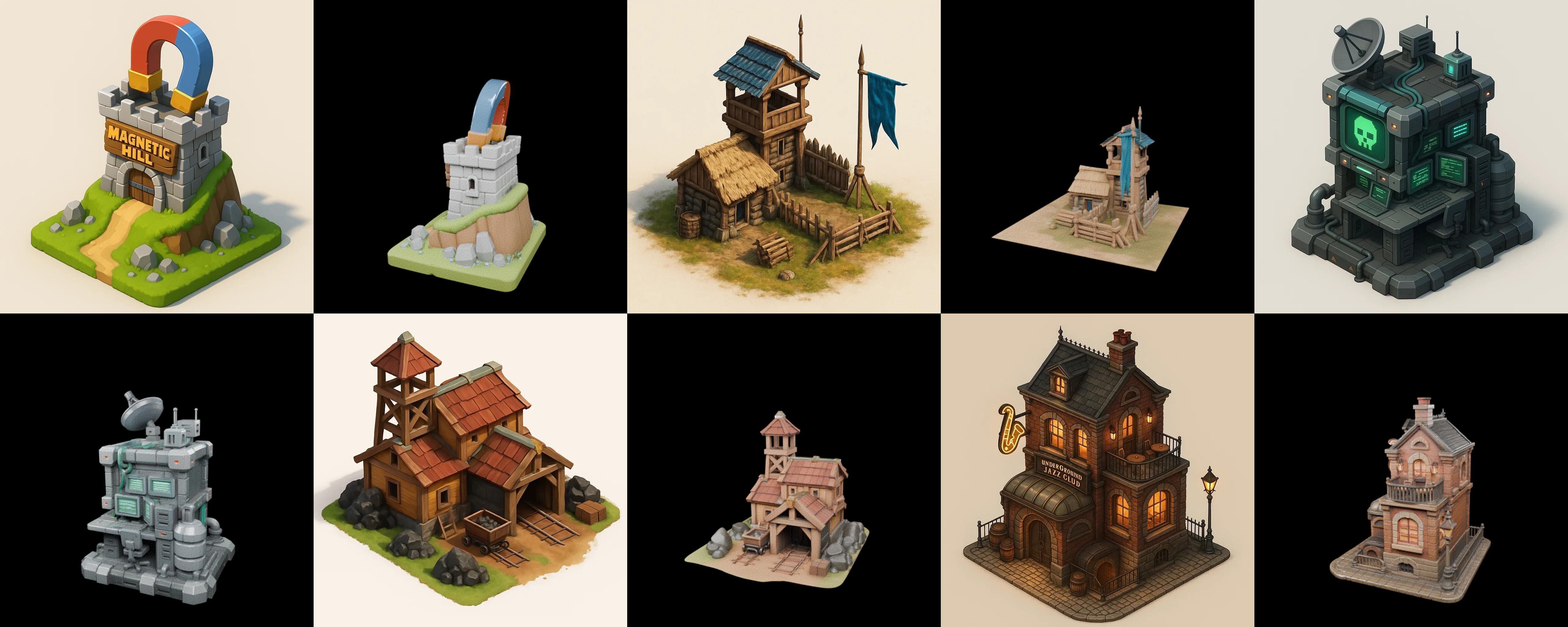 Building Of Empire bundle 9 pack 100 glb Low-poly 3D model_7