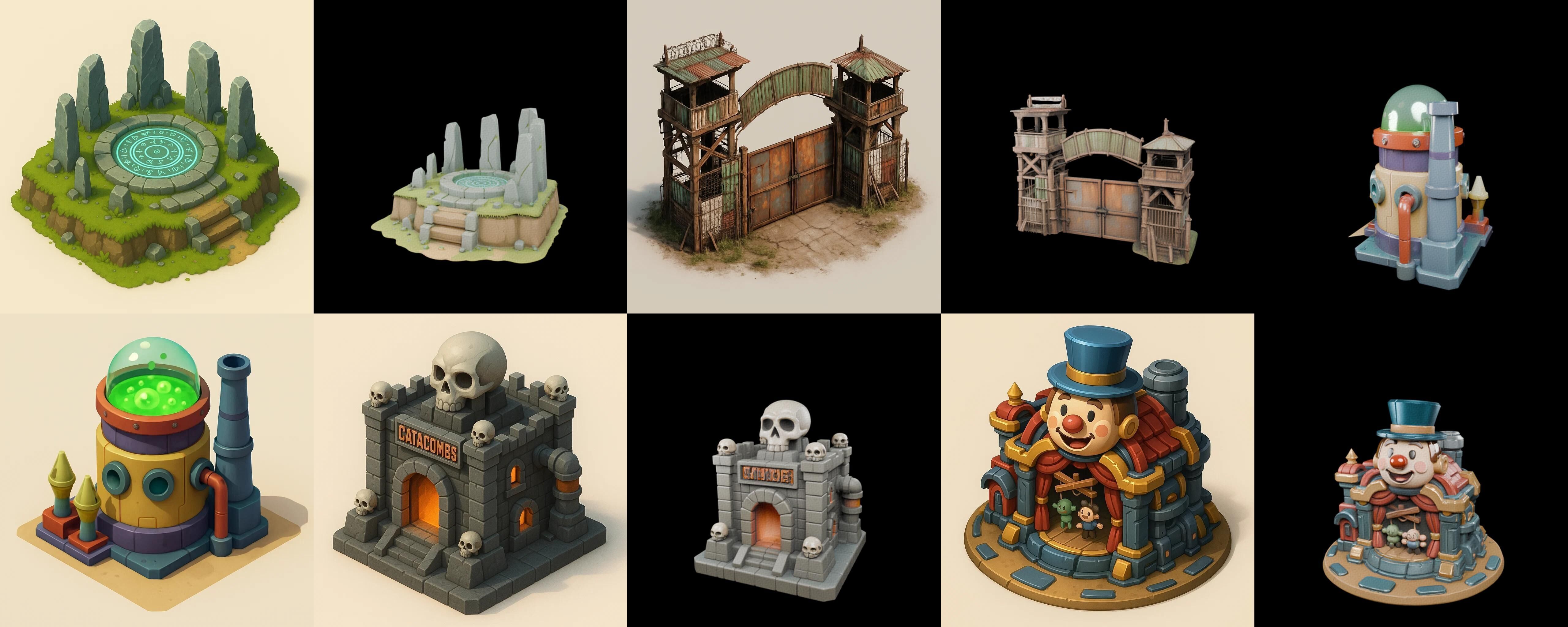 Building Of Empire bundle 9 pack 100 glb Low-poly 3D model_9