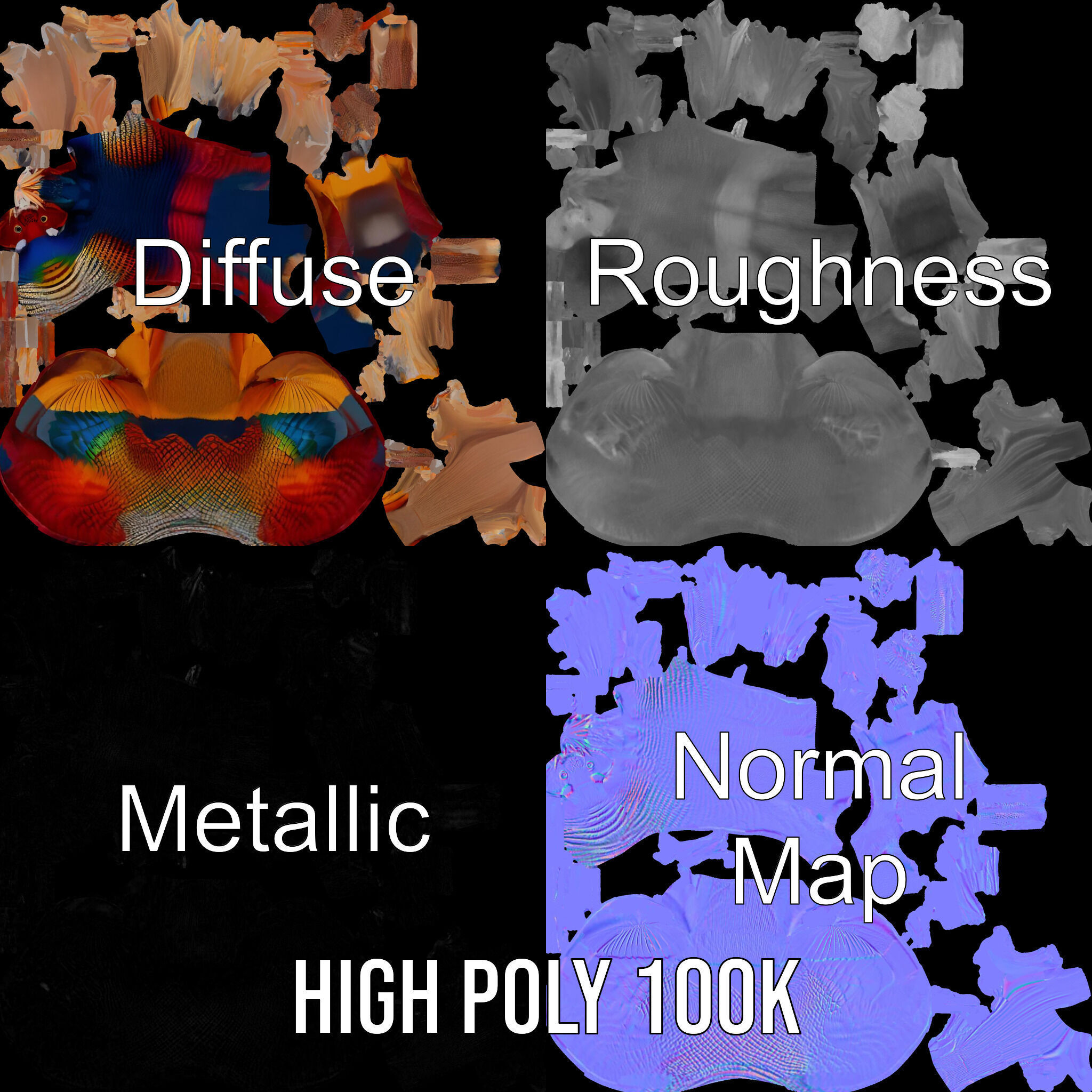 Colorful Pheasant D Model Pack Low-poly 3D model_4