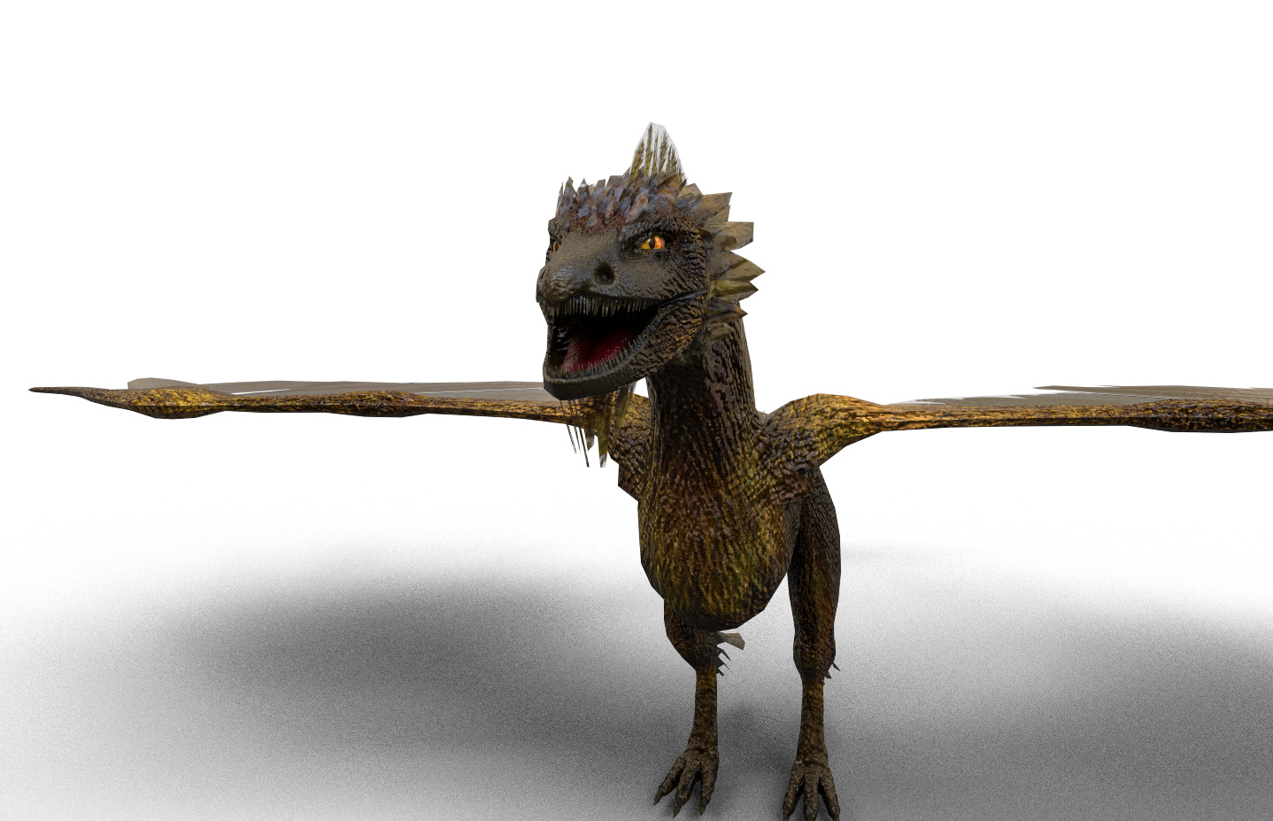 Realistic Rigged Dragon Creature Low-poly 3D model_4