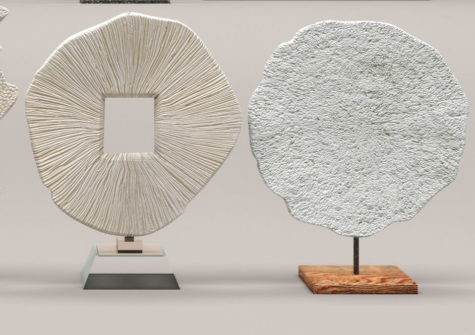 Coral set three sculptures 3D model_1