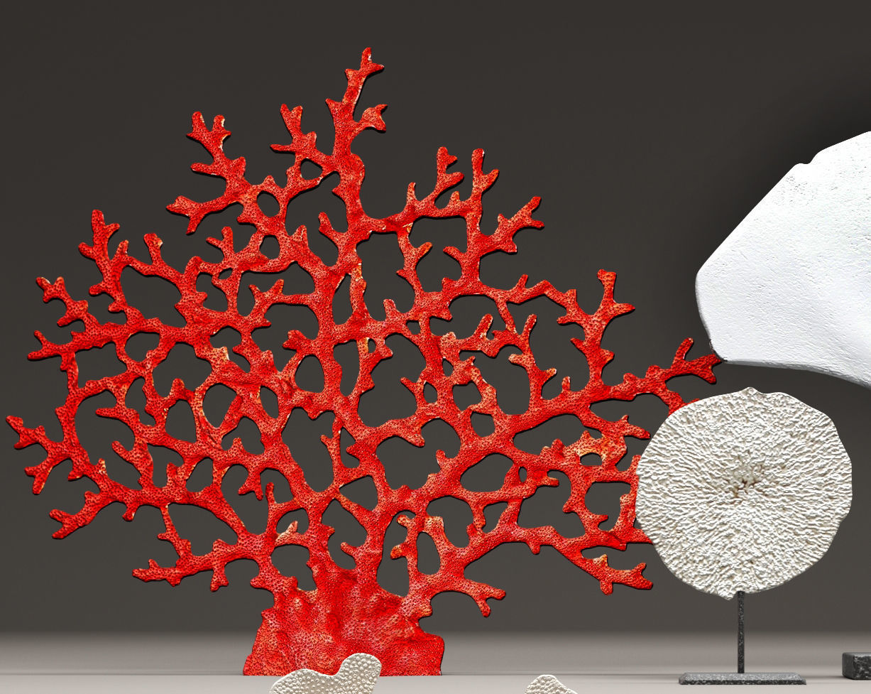 Coral set three sculptures 3D model_7