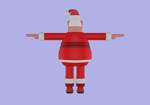 Stylized 3D Santa Claus Character - Cartoon Christmas Man 3D model_4