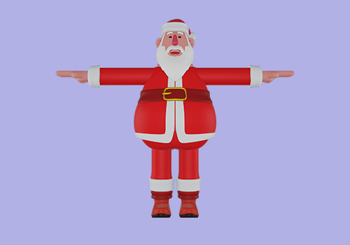 Stylized 3D Santa Claus Character - Cartoon Christmas Man 3D model_3
