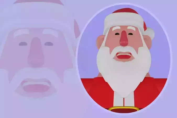 Stylized 3D Santa Claus Character - Cartoon Christmas Man