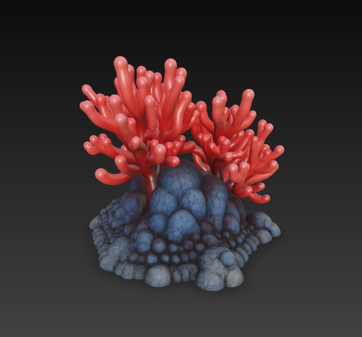 Reef Coral Realistic 3D Model Basic - Low Poly Realistic Low-poly 3D model_2