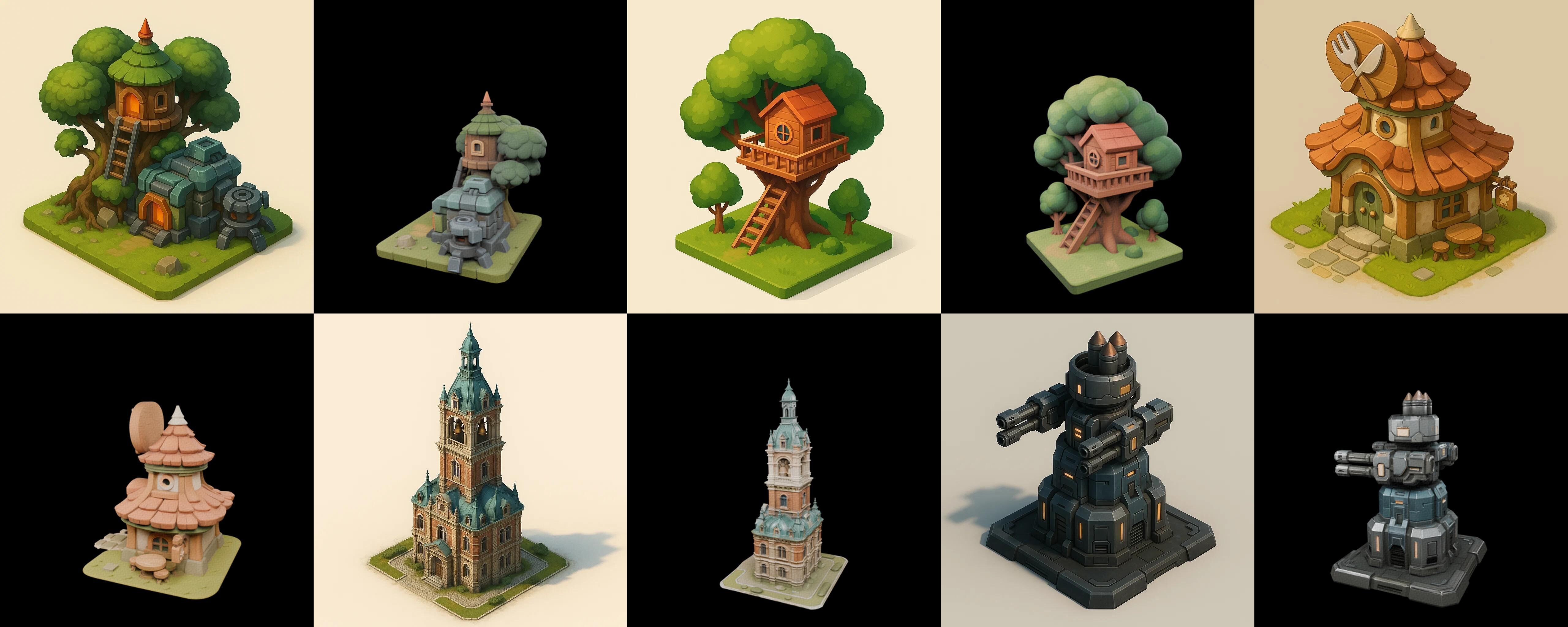 Building Of Empire bundle 33 pack 100 glb Low-poly 3D model_17