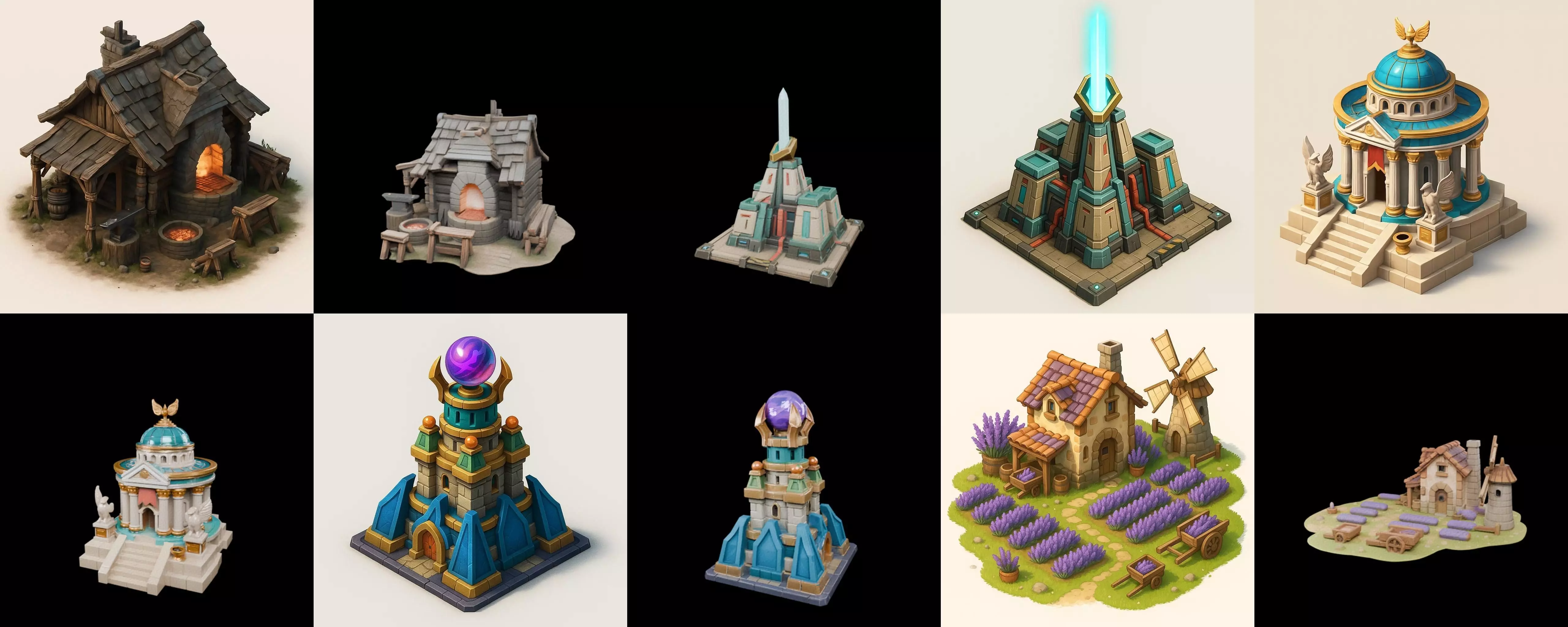 Building Of Empire bundle 33 pack 100 glb Low-poly 3D model_0