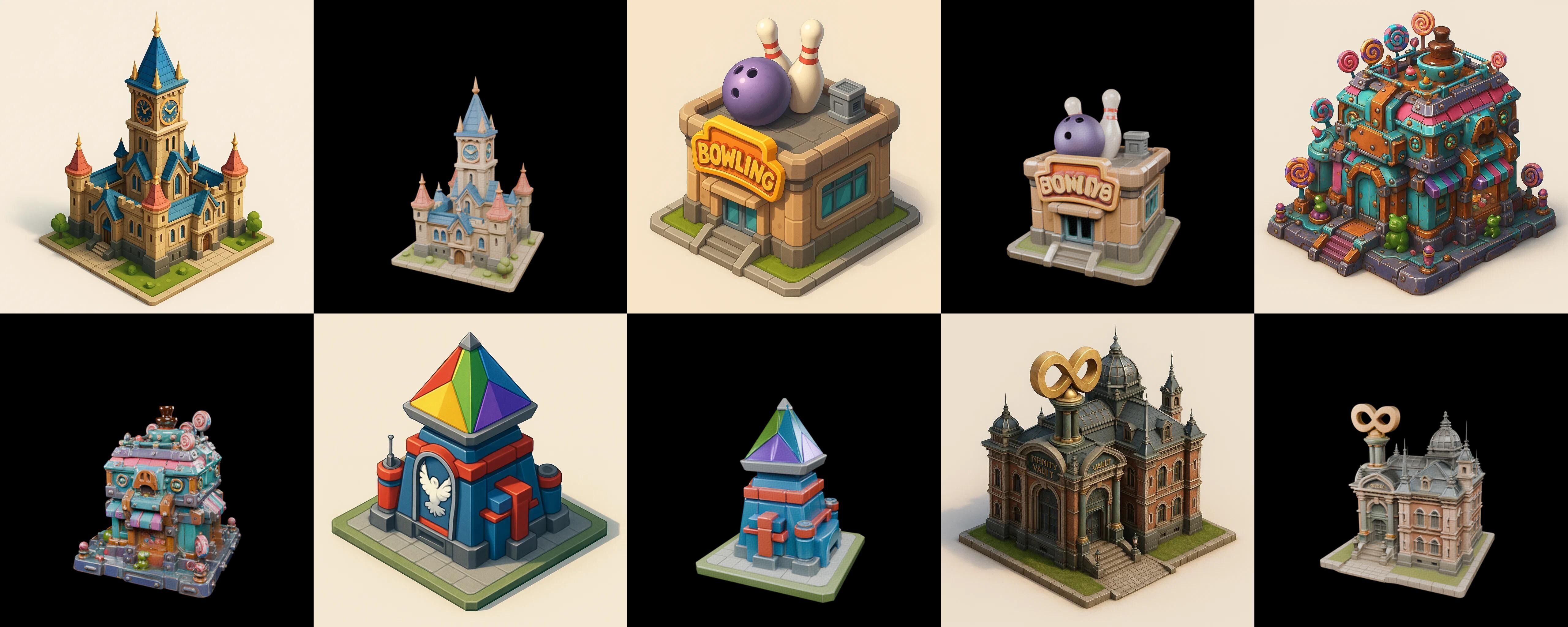 Building Of Empire bundle 33 pack 100 glb Low-poly 3D model_1