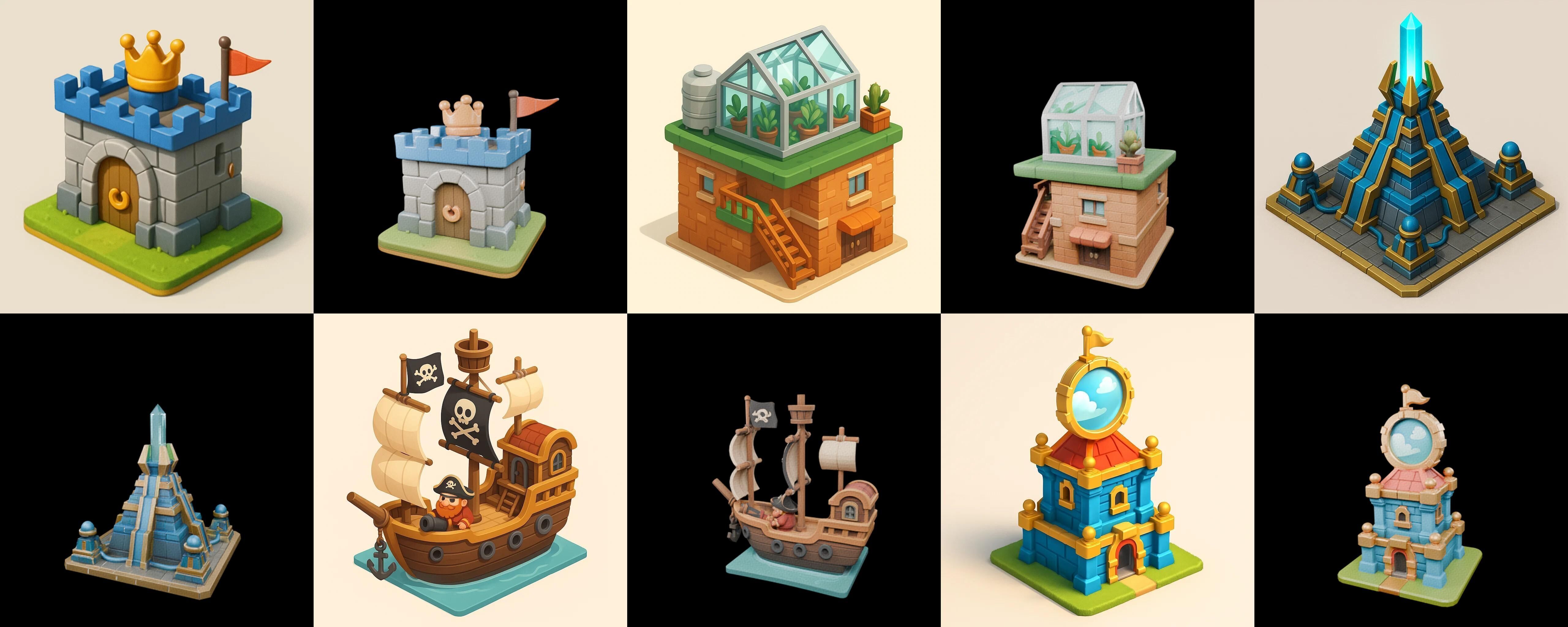 Building Of Empire bundle 33 pack 100 glb Low-poly 3D model_16