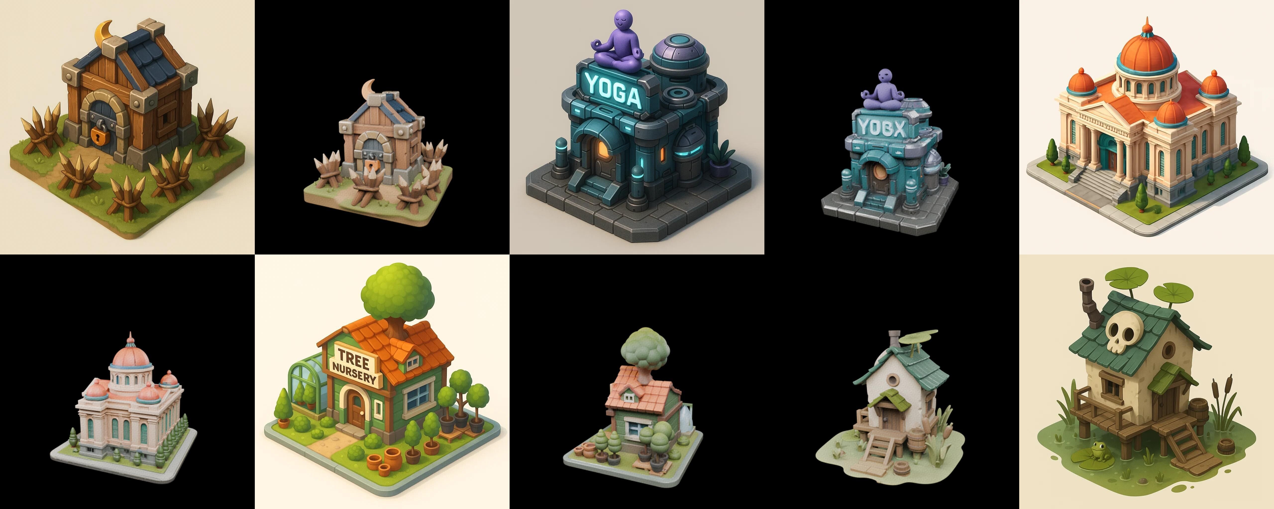 Building Of Empire bundle 33 pack 100 glb Low-poly 3D model_2