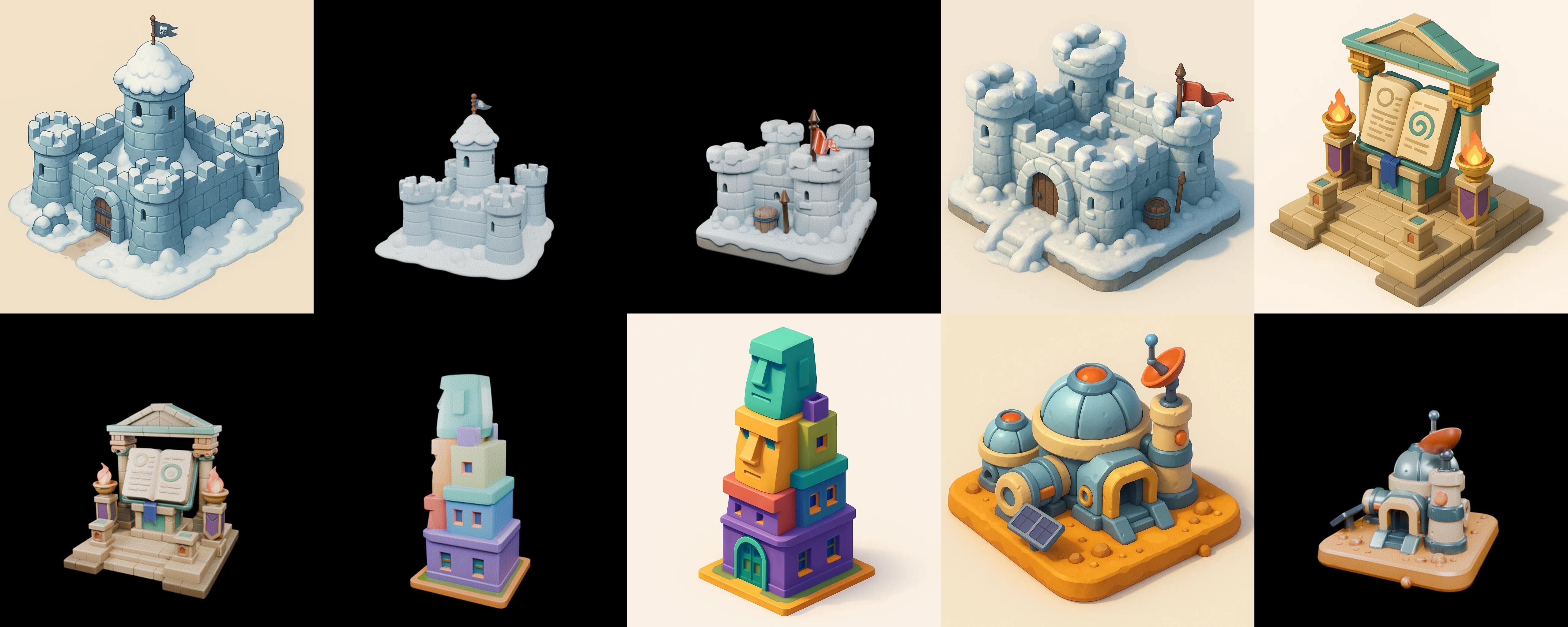 Building Of Empire bundle 33 pack 100 glb Low-poly 3D model_19